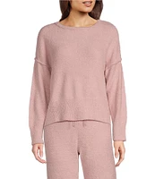 Natori Edit Long Sleeve Round Neck Coordinating Sweater Knit Lounge Top