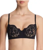 Natori Plush Lace Romance Unlined Balconette Bra