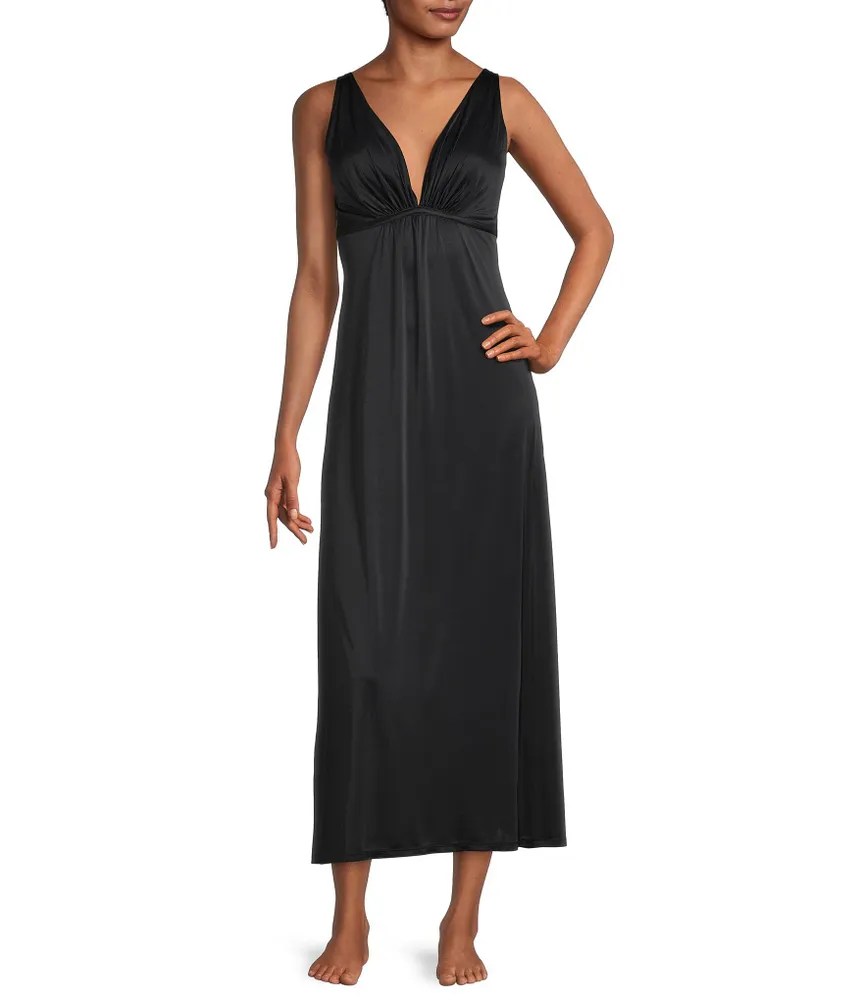 Natori Slinky Knit Sleeveless Deep V-Neck Aphrodite Nightgown