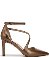 Naturalizer 27 Edit Abilyn Metallic Leather Pointed Toe Strap Pumps