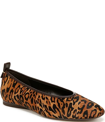 Naturalizer 27 EDIT Carla Animal Print Leather Square Toe Casual Ballet Flats