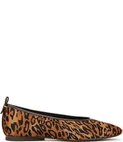 Naturalizer 27 EDIT Carla Animal Print Leather Square Toe Casual Ballet Flats