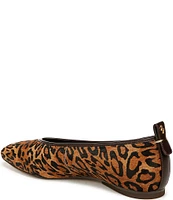 Naturalizer 27 EDIT Carla Animal Print Leather Square Toe Casual Ballet Flats