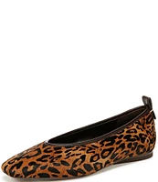 Naturalizer 27 EDIT Carla Animal Print Leather Square Toe Casual Ballet Flats