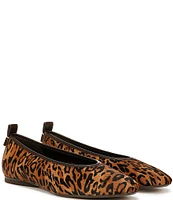 Naturalizer 27 EDIT Carla Animal Print Leather Square Toe Casual Ballet Flats