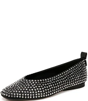 Naturalizer 27 EDIT Carla Rhinestone Leather Ballet Flats