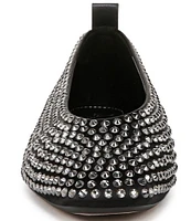 Naturalizer 27 EDIT Carla Rhinestone Leather Ballet Flats