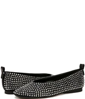 Naturalizer 27 EDIT Carla Rhinestone Leather Ballet Flats