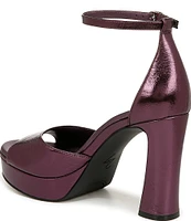 Naturalizer 27 EDIT Delphie Metallic Leather Ankle Strap Platform Dress Sandals