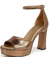 Naturalizer 27 EDIT Delphie Metallic Leather Ankle Strap Platform Dress Sandals