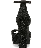 Naturalizer 27 EDIT Delphie Rhinestone Satin Platform Dress Sandals