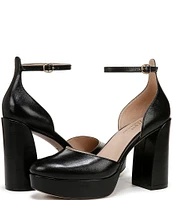 Naturalizer 27 EDIT Giovanna Leather Ankle Strap Platform Dress Pumps