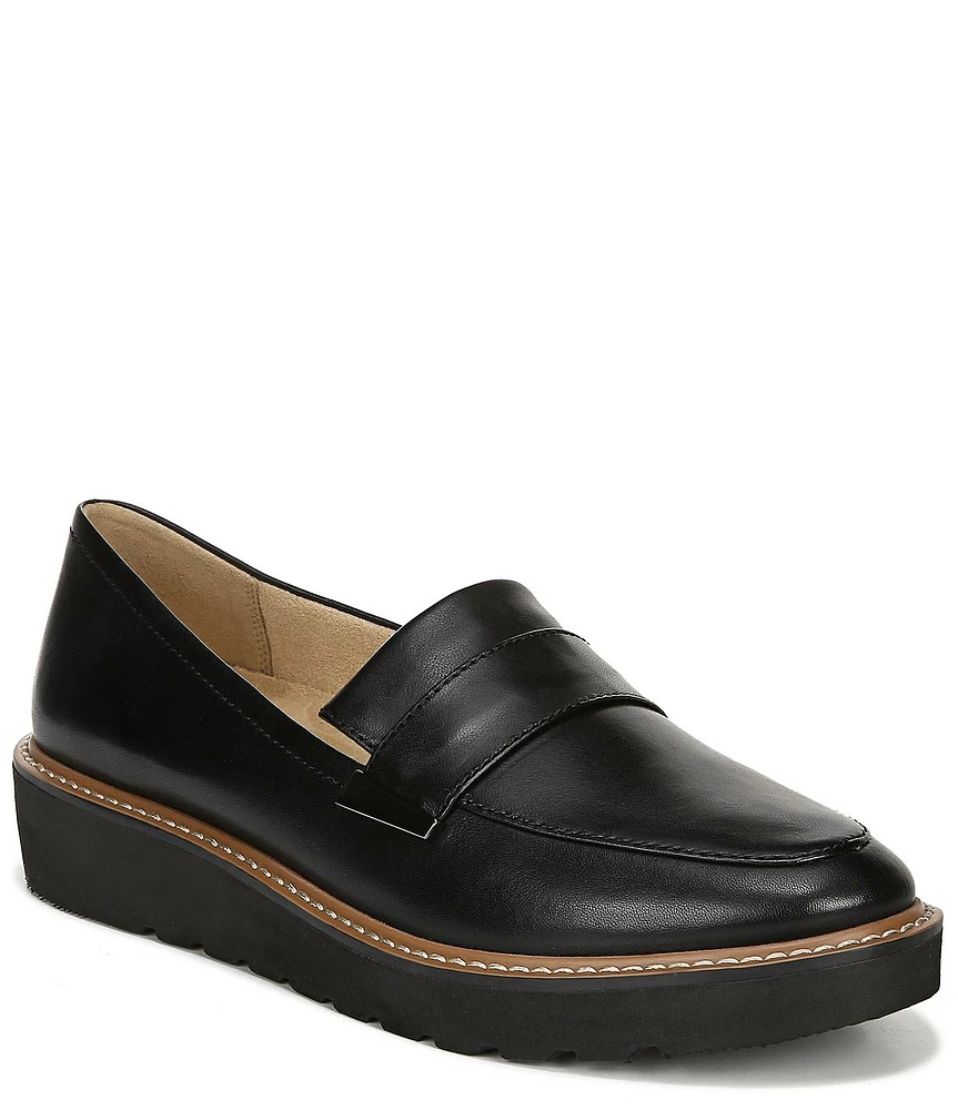 Naturalizer Adiline Leather Slip-On Lightweight Wedge Loafers