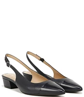 Naturalizer Banks Leather Cap Toe Slingback Dress Pumps