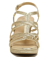 Naturalizer Baylor Glitter Strappy Platform Dress Sandals