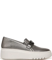 Naturalizer Daphne Leather Chain Strap Platform Slip-On Sneakers