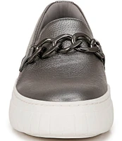 Naturalizer Daphne Leather Chain Strap Platform Slip-On Sneakers