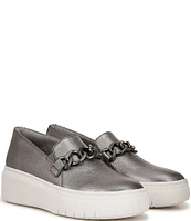 Naturalizer Daphne Leather Chain Strap Platform Slip-On Sneakers