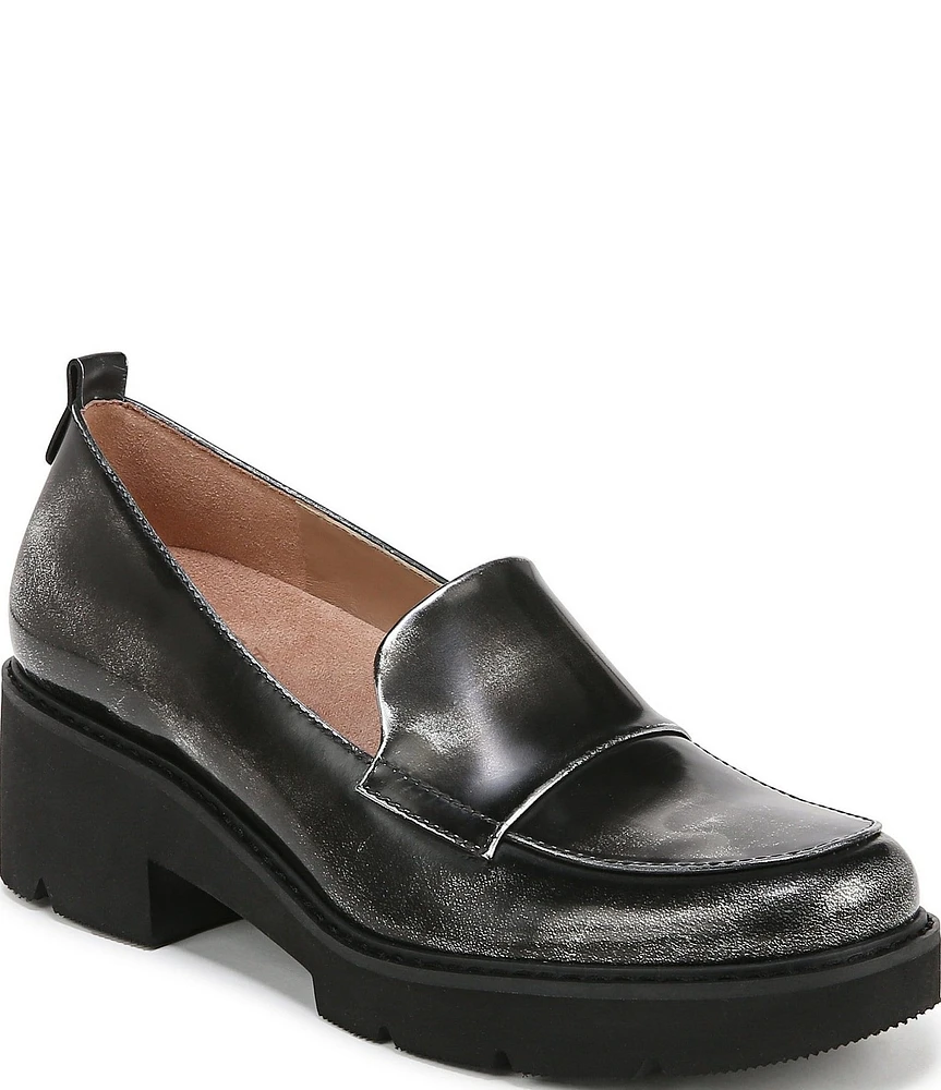 Naturalizer Darry Brushed Metallic Leather Lug Sole Loafer