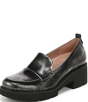 Naturalizer Darry Brushed Metallic Leather Lug Sole Loafer