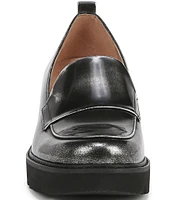 Naturalizer Darry Brushed Metallic Leather Lug Sole Loafer