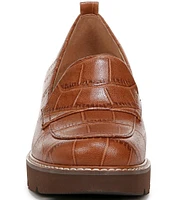 Naturalizer Darry Crocodile Leather Lug Sole Loafers