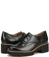 Naturalizer Darry Lace-Up Leather Lightweight Lug Sole Platform Oxford Loafers