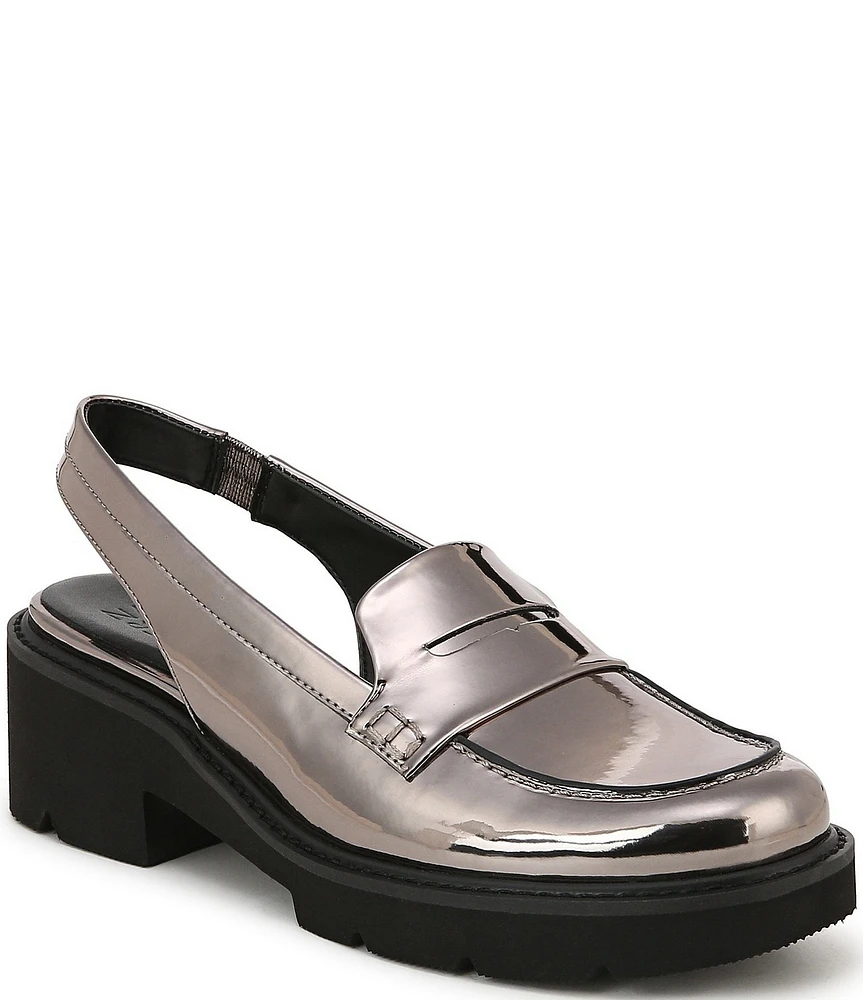 Naturalizer Darry Metallic Patent Lug Sole Slingback Loafers