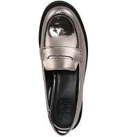 Naturalizer Darry Metallic Patent Lug Sole Slingback Loafers