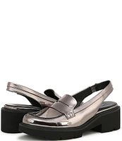 Naturalizer Darry Metallic Patent Lug Sole Slingback Loafers