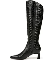 Naturalizer Deesha Leather Crocodile Knee High Boots