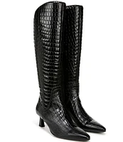 Naturalizer Deesha Leather Crocodile Knee High Boots