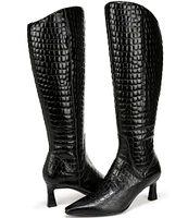 Naturalizer Deesha Leather Crocodile Knee High Boots