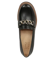 Naturalizer Desi Leather Chain Detail Lightweight Platform Lug Sole Loafers