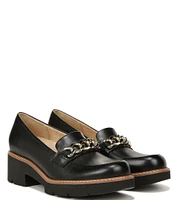 Naturalizer Desi Leather Chain Detail Lightweight Platform Lug Sole Loafers