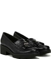 Naturalizer Desmond Leather Tassel Detail Lightweight Platform Lug Sole Loafers