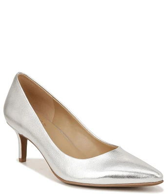 Naturalizer Everly Metallic Leather Kitten Heel Pumps