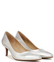 Naturalizer Everly Metallic Leather Kitten Heel Pumps