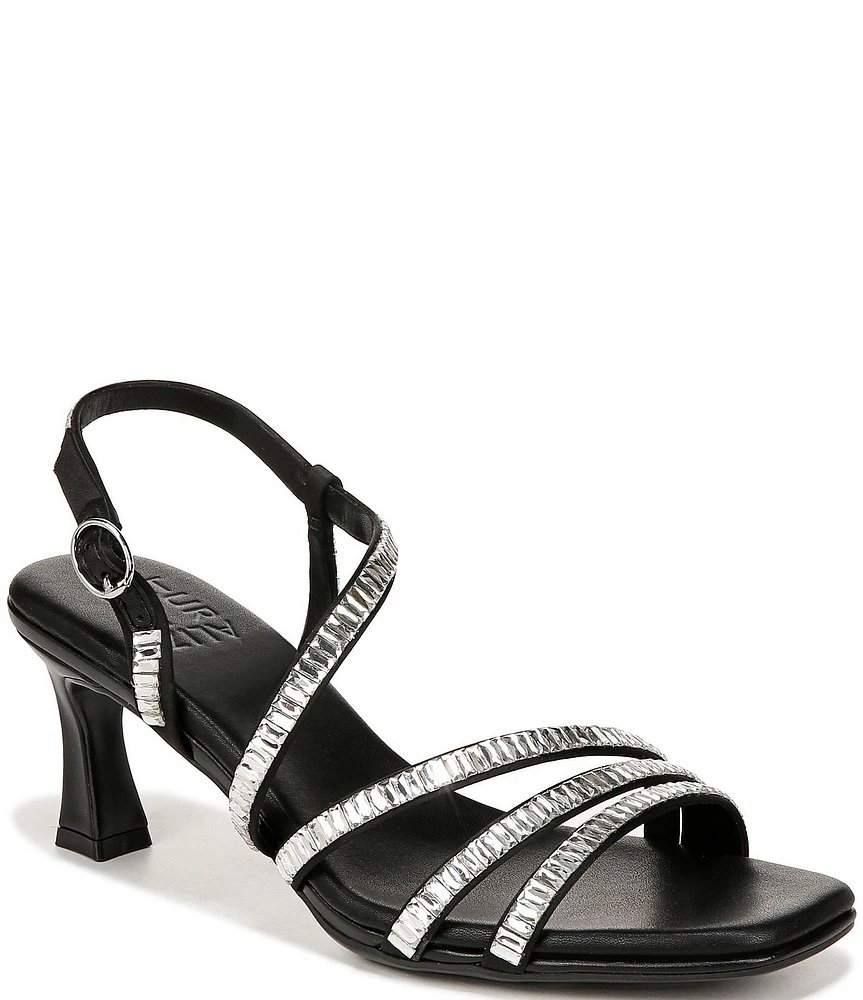 Naturalizer Galaxy Satin Jewel Embellished Strappy Dress Sandals