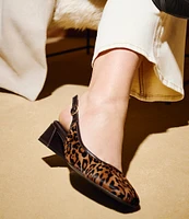 Naturalizer Jayla Leopard Print Calf Hair D'orsay Slingback Dress Pumps