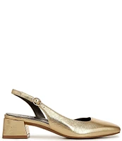 Naturalizer Jayla Metallic Crinkle Leather Slingback Pumps