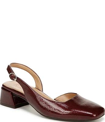 Naturalizer Jayla Patent Square Toe Slingback Pumps