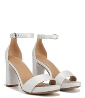 Naturalizer Joy Ankle Strap Satin Square Toe Block Heel Dress Sandals