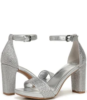 Naturalizer Joy Glitz Metallic Block Heel Ankle Strap Dress Sandals