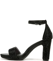 Naturalizer Joy Glitz Metallic Block Heel Ankle Strap Dress Sandals