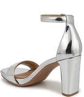 Naturalizer Joy Metallic Block Heel Ankle Strap Dress Sandals