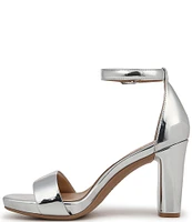 Naturalizer Joy Metallic Block Heel Ankle Strap Dress Sandals