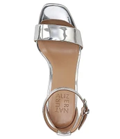 Naturalizer Joy Metallic Block Heel Ankle Strap Dress Sandals