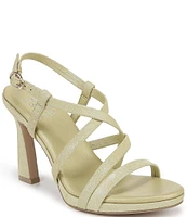 Naturalizer Luisa Strappy Metallic Leather Dress Sandals