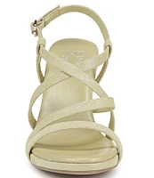 Naturalizer Luisa Strappy Metallic Leather Dress Sandals